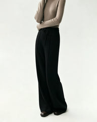 Merino Wool Straight Leg Knit Trousers