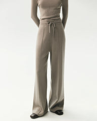 Merino Wool Straight Leg Knit Trousers