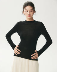 100% Merino Wool Mock Neck Top