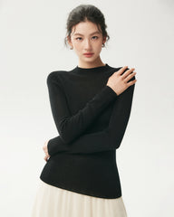 100% Merino Wool Mock Neck Top