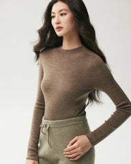 100% Merino Wool Mock Neck Top