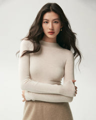 100% Merino Wool Mock Neck Top