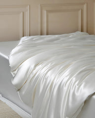 Mulberry Silk Comforter with Silk Shell, White