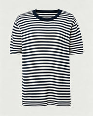 100% Mulberry Silk Jersey Striped T Shirt