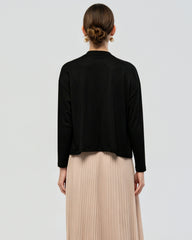 Washable Silk Jersey Draped Cardigan