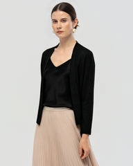 Washable Silk Jersey Draped Cardigan
