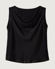 22 Momme Silk Cowl Neck Sleeveless Top