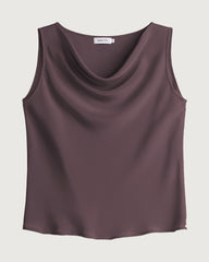 22 Momme Silk Cowl Neck Sleeveless Top