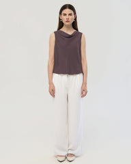 22 Momme Silk Cowl Neck Sleeveless Top