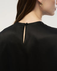 22 Momme Oversized Silk Crew Neck Half Sleeve Shirt