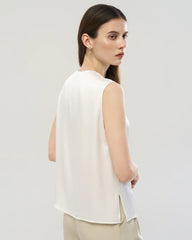 22 Momme Silk Split Neck Sleeveless Tank Top