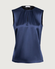 22 Momme Silk Split Neck Sleeveless Tank Top