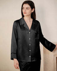 22 Momme Mulberry Silk Pajama Set with Lace Trim - DAISYSILK UK