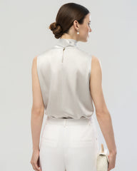 22 Momme Silk Mock Neck Sleeveless Tank Top