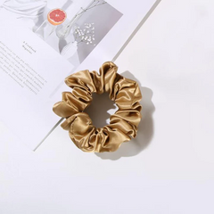 3.5 CM Midi Silk Scrunchies, Gold