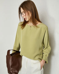 30mm Loose Long Sleeve Pullover Silk Blouse