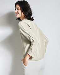 30mm Loose Long Sleeve Pullover Silk Blouse - DAISYSILK UK