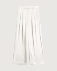 30 Momme Silk Pleated Straight Leg Trousers