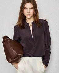 30 Momme Classic Concealed Silk Blouse - DAISYSILK UK