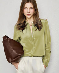 30 Momme Classic Concealed Silk Blouse - DAISYSILK UK