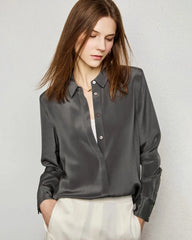 30 Momme Classic Concealed Silk Blouse