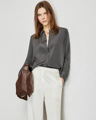 30 Momme Classic Concealed Silk Blouse