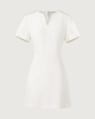 40 Momme Silk A Line Short Sleeve Dress