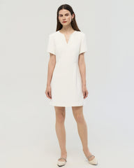 40 Momme Silk A Line Short Sleeve Dress