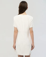 40 Momme Silk A Line Short Sleeve Dress