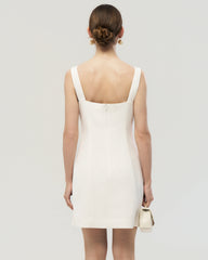 40 Momme Silk Bow Neck Mini Dress