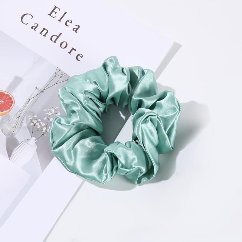 5CM Large Silk Hair Scrunchies, Light Green