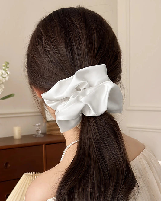 22 Momme Washable Silk Scrunchie 5cm, White