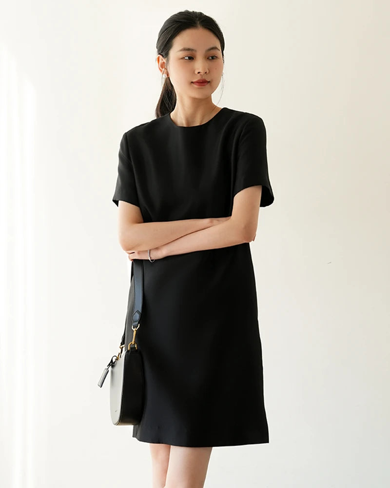 37 Momme Silk and Wool Midi Dress - DAISYSILK UK