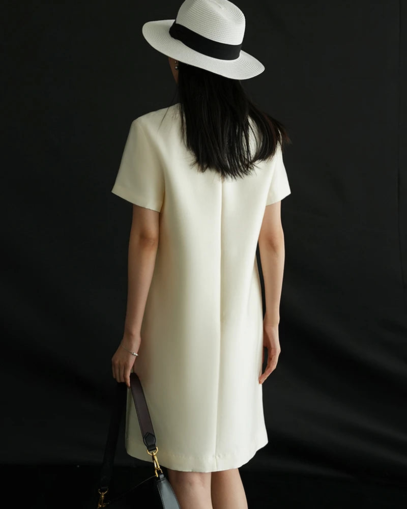 37 Momme Silk and Wool Midi Dress - DAISYSILK UK