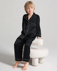 Boys Long Sleeve Silk Pajamas Set