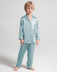 Boys Long Sleeve Silk Pajamas Set