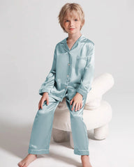 Boys Long Sleeve Silk Pajamas Set