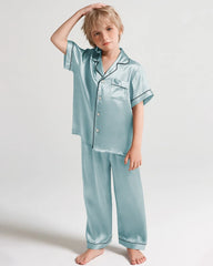 Boys Short Sleeve Silk Pajamas Set - DAISYSILK UK