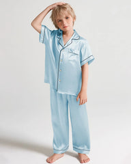 Boys Short Sleeve Silk Pajamas Set - DAISYSILK UK