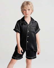 Boys Short Sleeve Silk Pajamas with Shorts