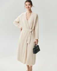 Cashmere Silk Belted Wrap Cardigan