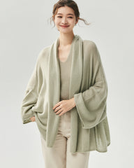 Cashmere Silk Relaxed Wide Sleeve Cardigan