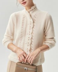 Cashmere Silk Pointelle Cardigan
