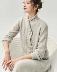 Cashmere Silk Pointelle Cardigan