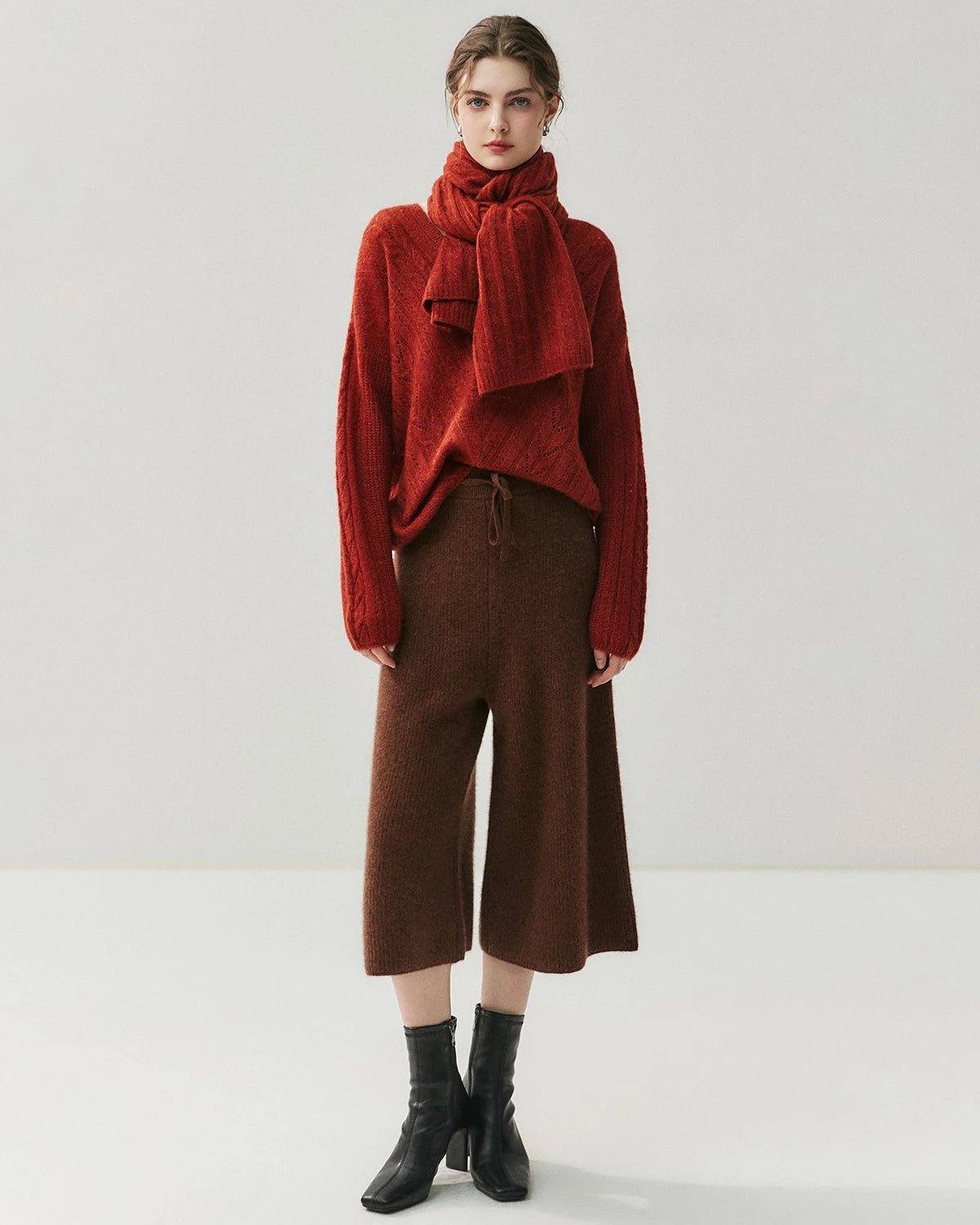 Cable Knit Cashmere Silk Scarf Wrap - DAISYSILK UK