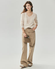 Cashmere Silk V-Neck Cardigan & Camisole