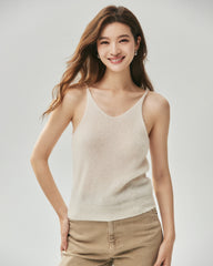 Cashmere Silk V-Neck Cardigan & Camisole