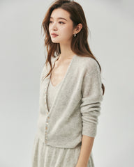 Cashmere Silk V-Neck Cardigan & Camisole
