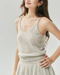 Cashmere Silk V-Neck Cardigan & Camisole