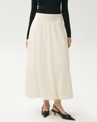 Cashmere Silk Knit Balloon Maxi Skirt